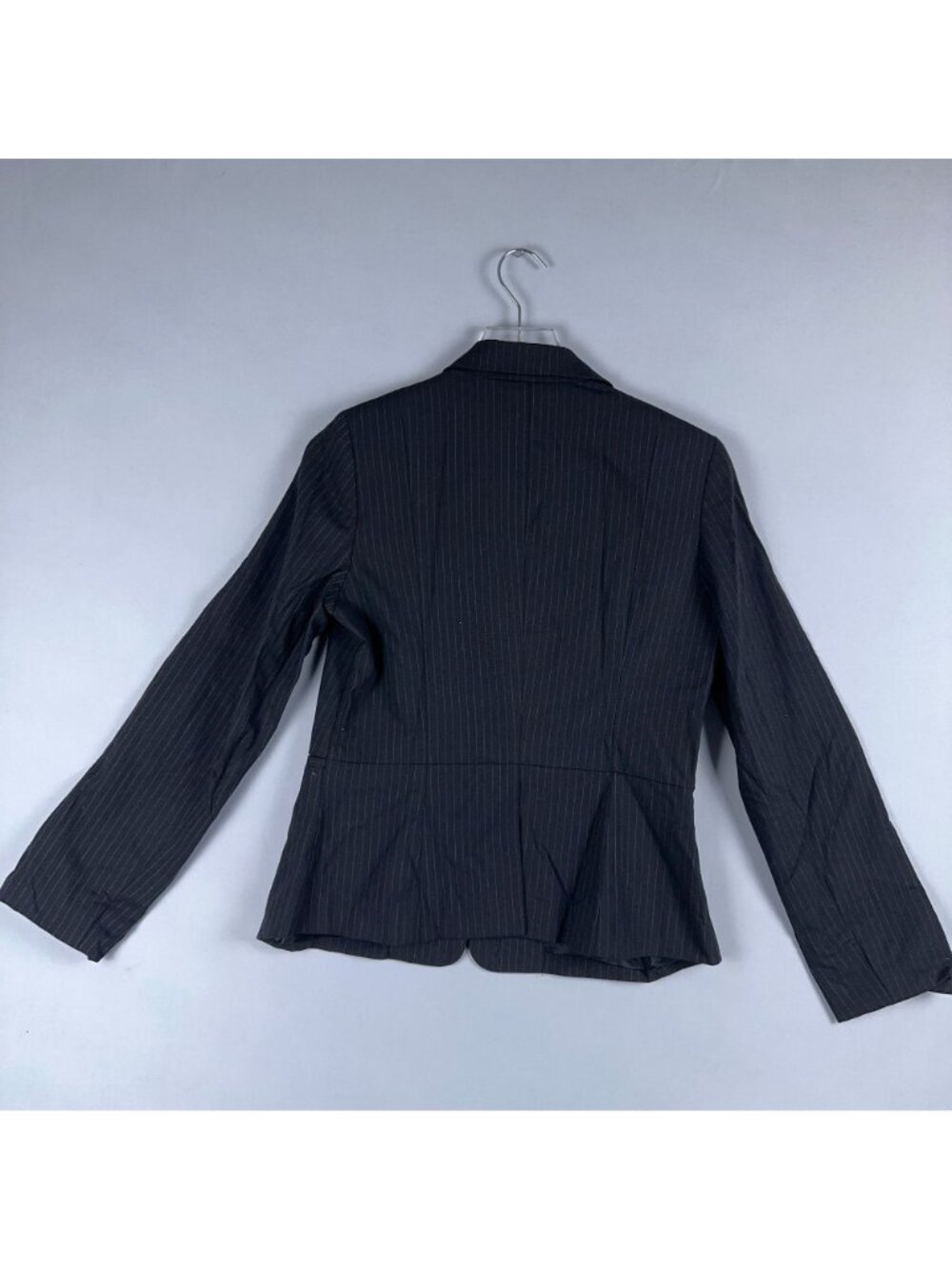 Banana Republic Single-Button Blazer Coat Womens Size 6 Pinstripe Black - Picture 2 of 10